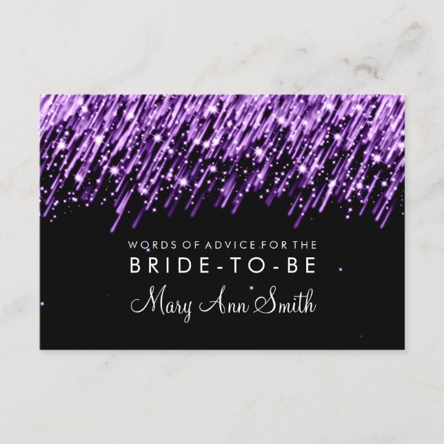 Conseil Carte Fête des mariées Violet Étoiles de c (Devant)