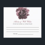 Conseil Carte Mariage Automne Floral Vin Rust Élég<br><div class="desc">Fleurs d'aquarelle rougeoyantes rose bordeaux mariage cartes-conseils pour votre réception de mariage.</div>