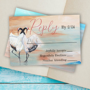 Conseil Carte RSVP japonaise de mariage de grue Tancho