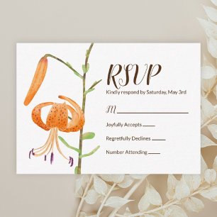 Conseil Carte RSVP Mariage de Lys de Tigre d'automne orang
