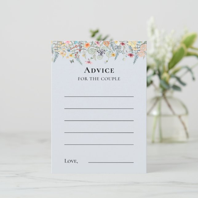 Conseil Carte simple Fleur sauvage Fern Dusty Blue Advice  (Debout devant)