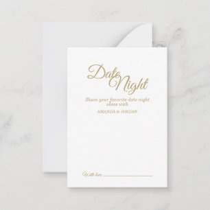 Conseil Carte simple Gold Calligraphy Date Night