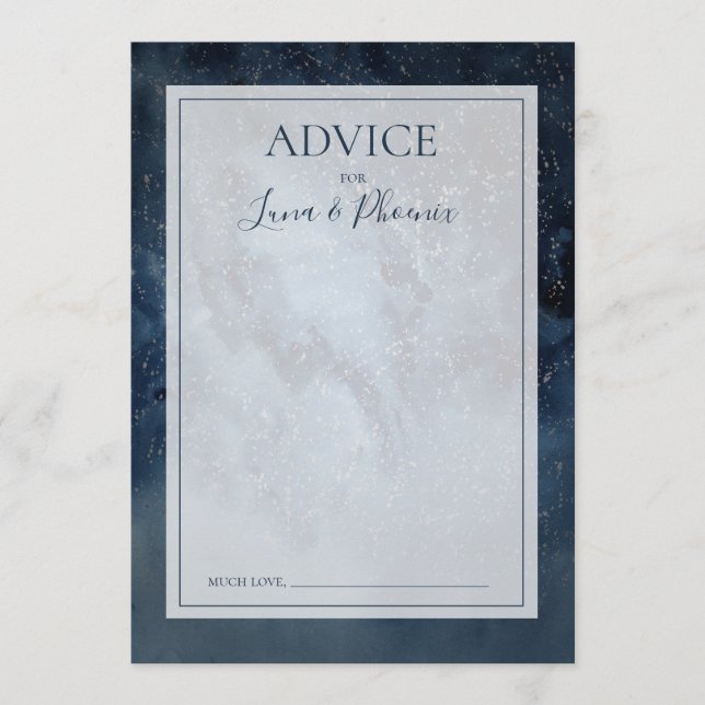 Conseil Ciel de nuit céleste avec cadre Mariage carte cons (Devant)