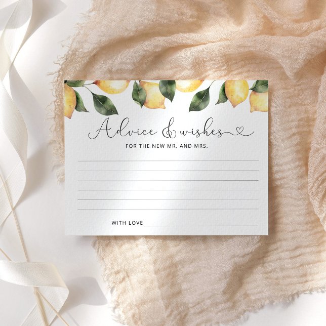 Conseil citron et souhaite carte de douche nuptial (Créateur téléchargé)