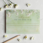 Conseil Conseils de la Fleur Sauvage Verte pour la Carte d<br><div class="desc">Créez un souvenir significatif avec cette carte de conseils pour la mariée ornée de fleurs sauvages vertes. Conçue avec des florales aquarelles de sauge douce et des fleurs blanches délicates, cette carte romantique inspirée d'un jardin invite les invités à partager des mots sincères, des vœux et des conseils de mariage...</div>