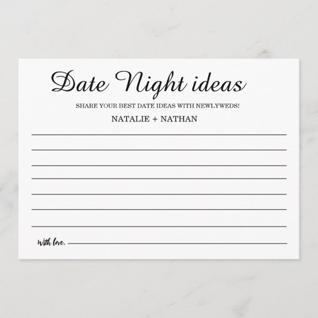 Conseil Date moderne Carte de nuit Douche nuptiale Panneau (Devant)