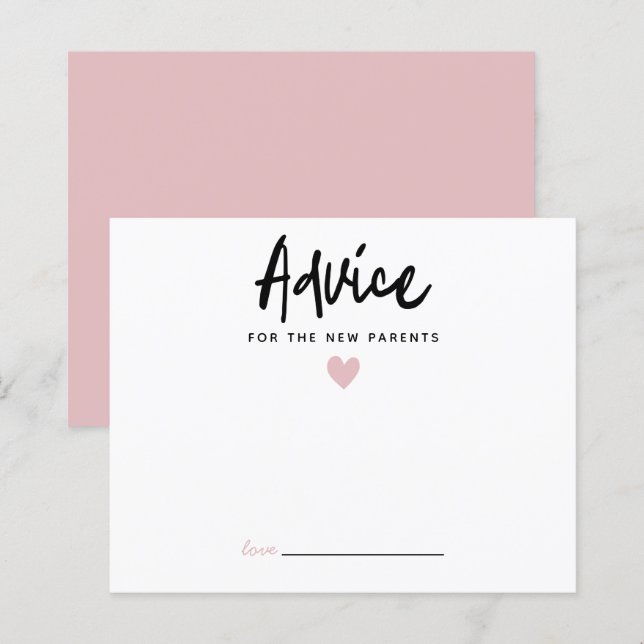 Conseil de coeur rose moderne pour les nouveaux pa (Devant / Derrière)