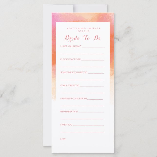 Conseil de Fête des mariées Aquarelle de corail ro (Devant)