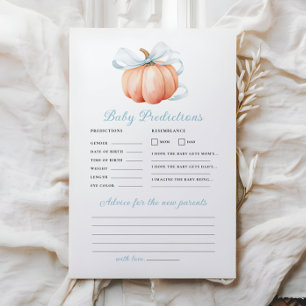 Conseil de prédiction de Baby shower bleu citrouil