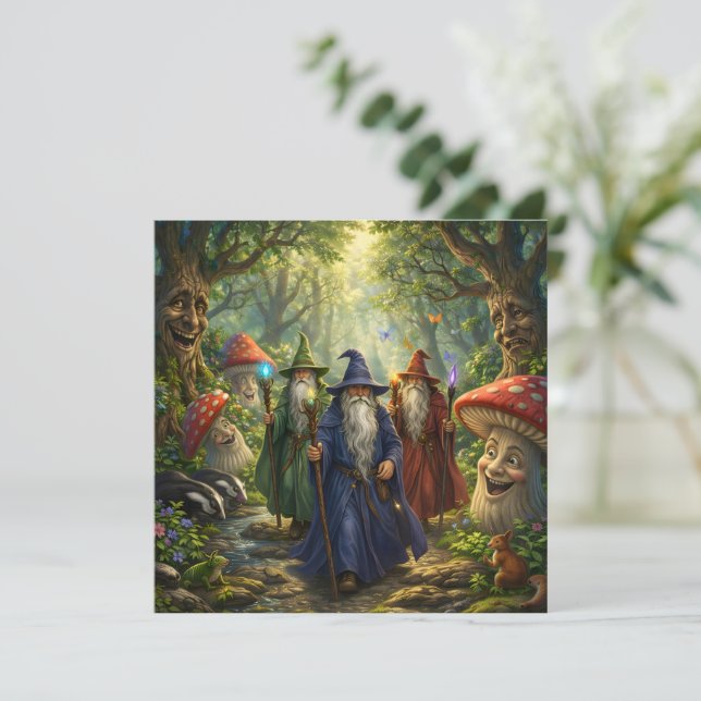 Conseil de sorciers mystiques forêt enchantée fant (Debout devant)