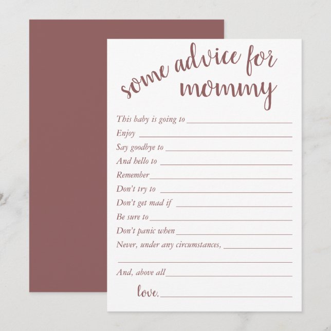Conseil de type simple | Carte de conservation Ros (Devant / Derrière)