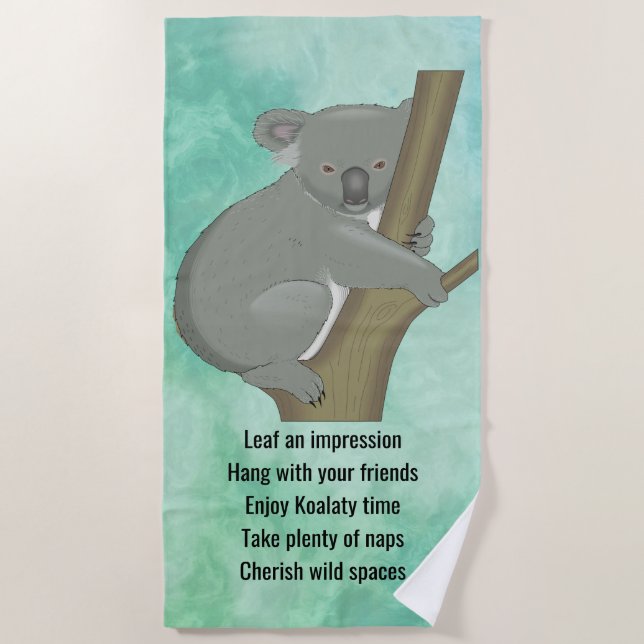 Conseil d'une serviette de plage Koala Design (Devant)