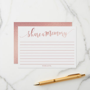 Conseil Élégant Rose Gold Foil Partager Une Carte Mémoire