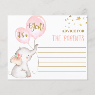 Conseil Eléphant de fille rose pour la carte Paren