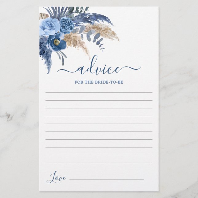 Conseil en herbe Pampas pour la mariée à être cart (Devant)