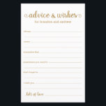 Conseil et souhaits du Mariage Gold LGBTQ<br><div class="desc">Ces draps simples, dorés et blancs, modernes, minimes, écrits à la main LGBTQ Conseils & Voeux sont parfaits pour avoir à votre douche nuptiale, dîner de répétition ou mariage pour les invités à remplir pour le couple heureux. Les gens vont adorer avoir les invites - ils rendent si facile de...</div>