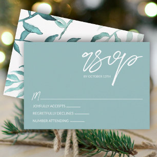 Conseil Eucalyptus Green, Feuilles d'hiver carte RSVP mari