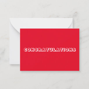 Conseil Félicitations, carte blanche rouge