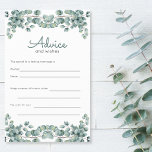 Conseil Fête des mariées Eucalyptus verdure<br><div class="desc">La future mariée adorera lire les conseils des autres femmes qui vont à la douche nuptiale. Passez ces cartes de conseils à la douche et les participants partageront leurs paroles de sagesse. Dans un joli vert et blanc avec des sprays d'eucalyptus feuilles en haut et en bas.</div>