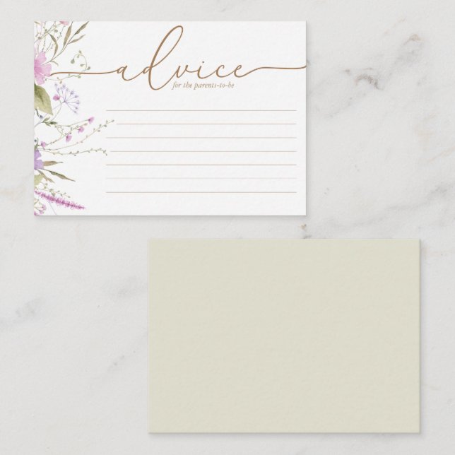 Conseil Fleur sauvage Meadow | Carte Baby shower (Devant / Derrière)