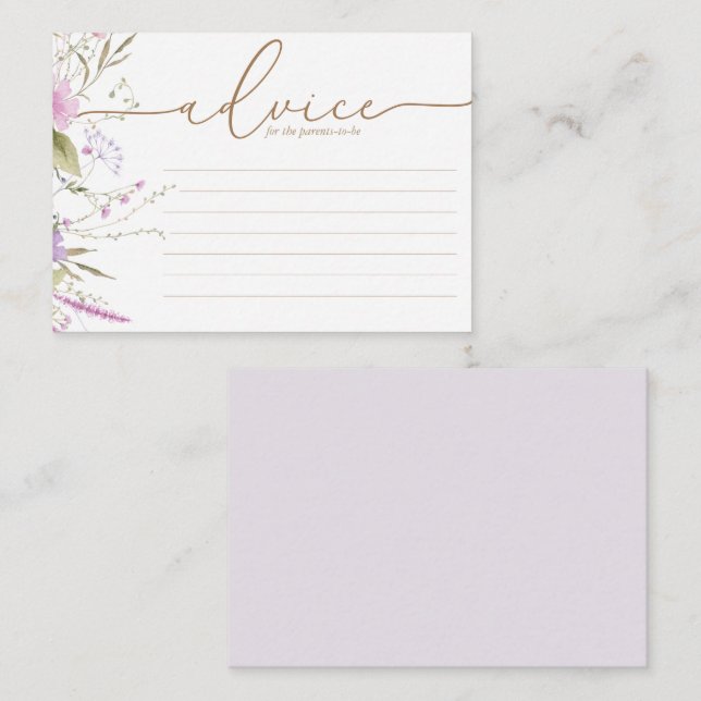 Conseil Fleur sauvage Meadow | Carte Baby shower (Devant / Derrière)