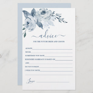 Conseil Floral bleu Dusty pour la carte Mariée