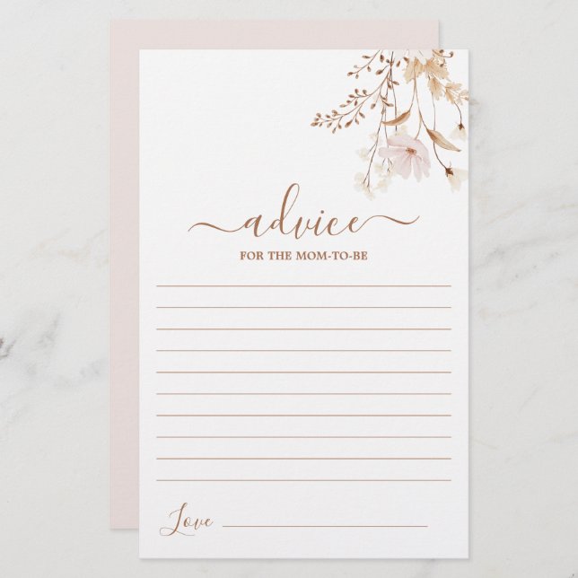 Conseil Floral fleur sauvage pour la maman à être  (Devant / Derrière)