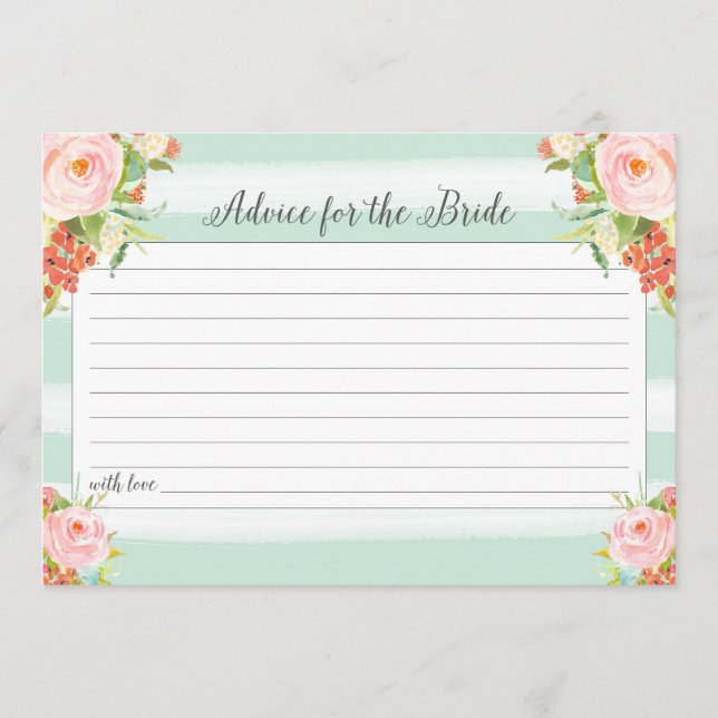 Conseil Floral rose pour la carte Mariée (Devant)