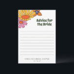 Conseil Floral Super Personnalisé Pour La Mariée<br><div class="desc">Donnez à la future mariée quelques conseils super avec notre conseil Floral Boho personnalisé les années 70 pour la carte Mariée! Cette carte d'inspiration rétro présente des motifs floraux vibrants qui captent l'essence d'esprit libre du les années 70. Parfait pour une douche nuptiale boho, il permet aux invités de partager...</div>