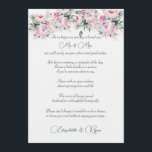 Conseil mariage Bien Souhaite Pies Roses<br><div class="desc">Joli conseil mariage et des cartes de voeux pour vos invités décorés de beaux bouquets Peony roses. Quelle belle façon de se souvenir de votre journée spéciale.</div>