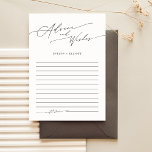 Conseil mariage Et Souhaits Pour Mariée & Salle<br><div class="desc">Conçu dans un esprit moderne et minimaliste, le Mariage Advice And Wives For Bride & Groom offre une façon élégante et élégante de capter des messages chaleureux lors de votre journée spéciale. Avec des lignes épurées et un script sophistiqué, ces cartes combinent des conseils intemporels avec un charme contemporain, assurant...</div>