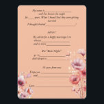 Conseil mariage Peach Fuzz Fleurs aquarelles<br><div class="desc">Commentaire amusant,  cartes de conseils pour vos invités mariages. Belles fleurs rose acajou aquarelle sur un arrière - plan blanc. Personnalisez le texte à n'importe quelle question idiote,  amusante ou commentaires que vous voulez.</div>