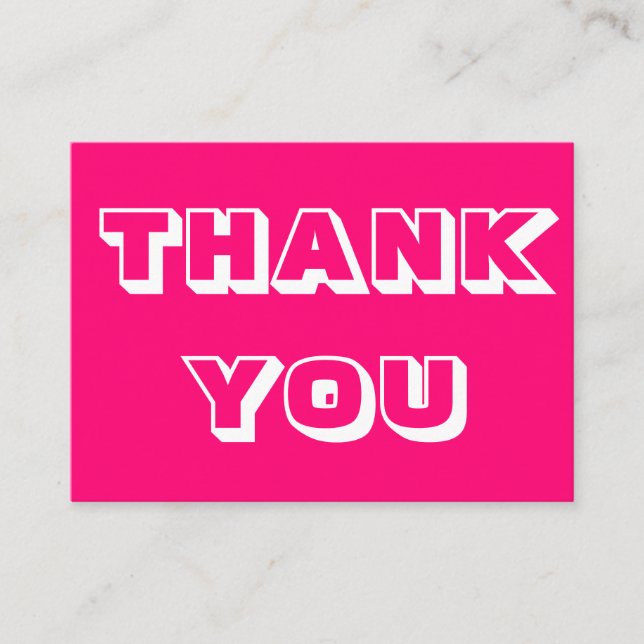 Conseil Merci, Merci, carte blanche rose chaud (Devant)