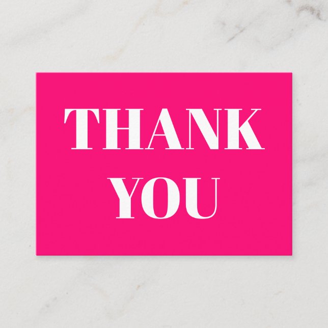 Conseil Merci, Merci, carte blanche rose fuchsia (Devant)