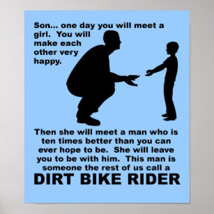 Conseil Paternel Vélo Dirt Motocross Drôle Poster