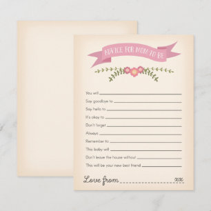 Conseil pour la carte de jeu de Baby shower à veni