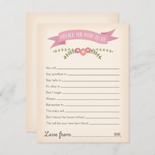 Conseil pour la carte de jeu de baby shower de