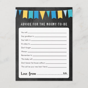 Conseil pour la carte de jeu de Baby shower mommy-