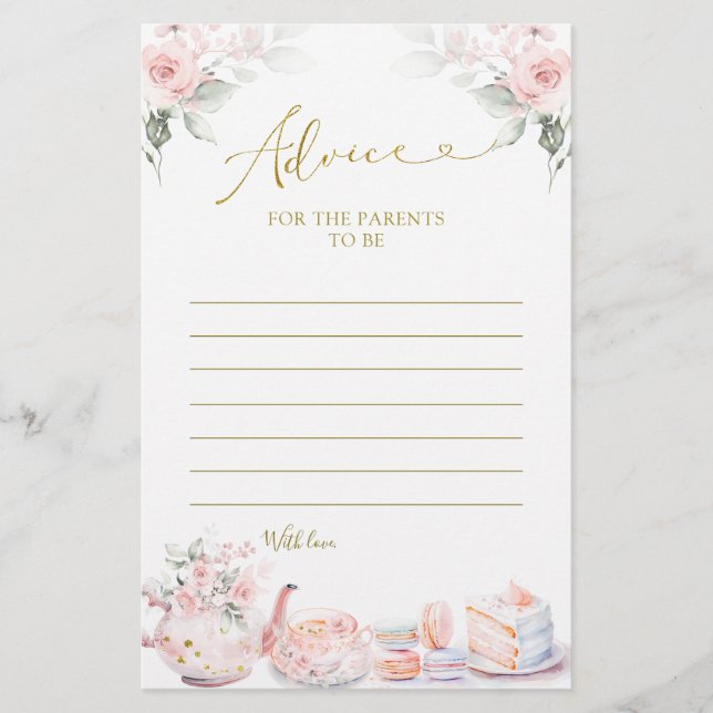 Conseil pour la fête du thé de bébé rose floral po (Devant)