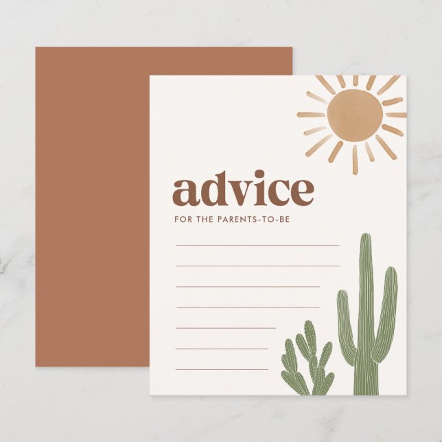 Conseil pour les parents Boho Cactus Baby shower J (Devant / Derrière)
