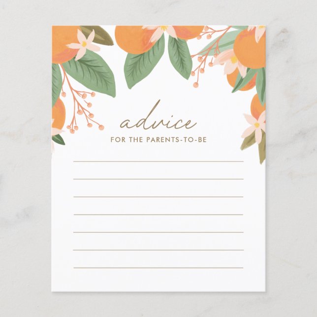 Conseil pour les parents Citrus Baby shower Jeu (Devant)