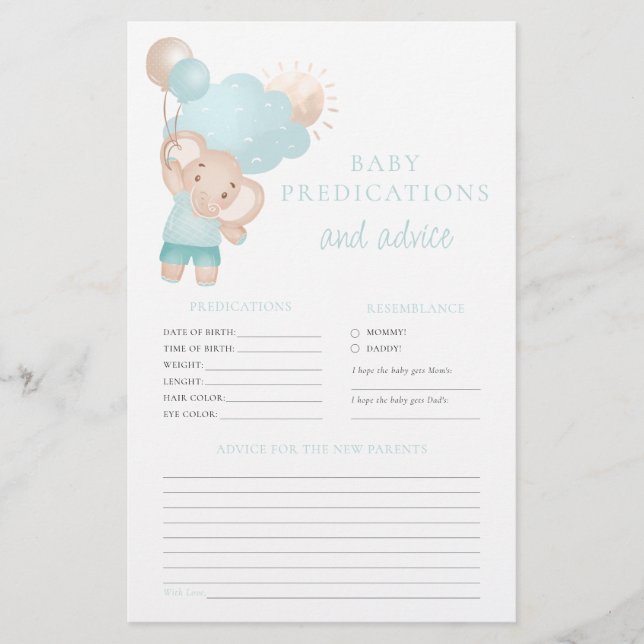 Conseil pour les parents Elephant Boy Baby shower  (Devant)