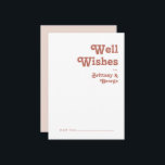 Conseil Rétro simple | Carte de voeux de Mariage rose vif<br><div class="desc">Ce simple rétro | blush rose mariage well wishcard est parfait pour vos classiques funky vintage tonalités de terre mariage. L'aménagement comprend une police boho rustique hippie minimaliste. La palette neutre de couleurs du désert du sud-ouest et le lettrage bohème terreux du milieu du siècle se combinent pour un design...</div>