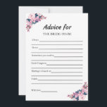 Conseil rose pour la carte de jeu Fête des mariées<br><div class="desc">Vino Before Vows thème Fête des mariées - Aquarelle rose violet fleuri "Conseil pour la mariée" Cartes de jeu de Fête des mariées.</div>