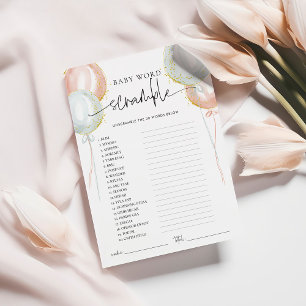 Conseil Sexe Révéler Word Scramble Baby shower Carte de je