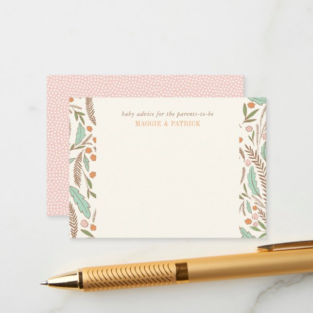 Conseil Sprigs Chauds Genre Jolie Carte Parent Conseils (Devant/Arrière en situation)