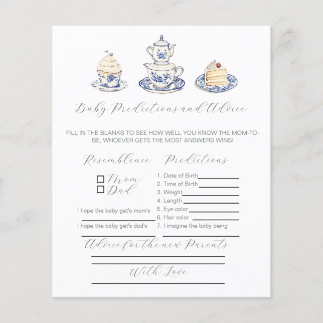 Conseil Tea party pour nouveau Parents Game. (Devant)