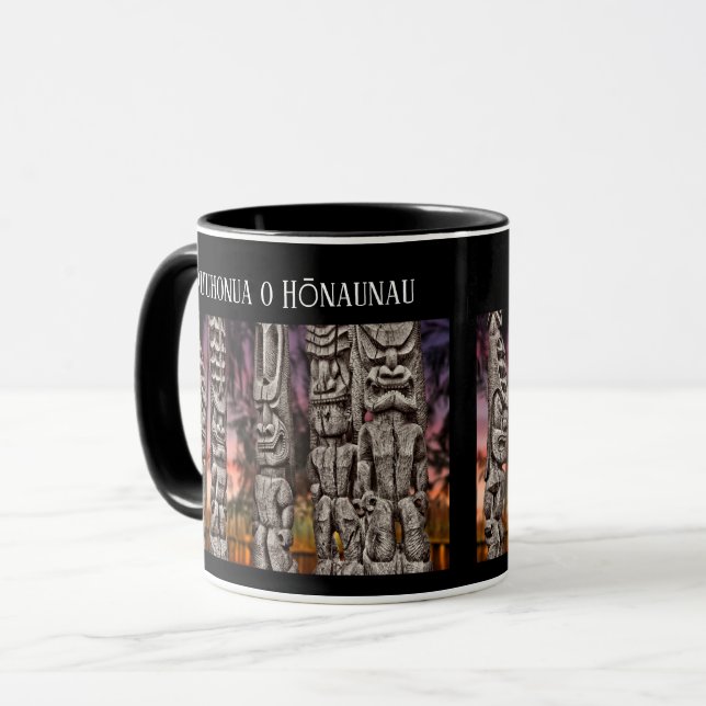 Conseil Tiki, Big Island, Hawaii, Mug Noir (Devant gauche)