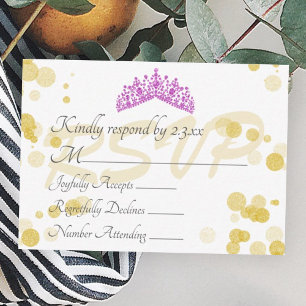 Conseil Violet Tiara et Gold Shimmery Lights carte RSVP