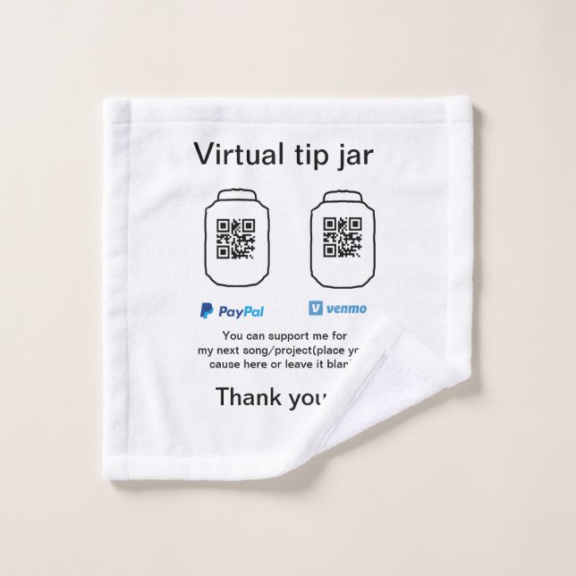 Conseil virtuel jar q r code argent don PayPal ven (Gant de toilette)
